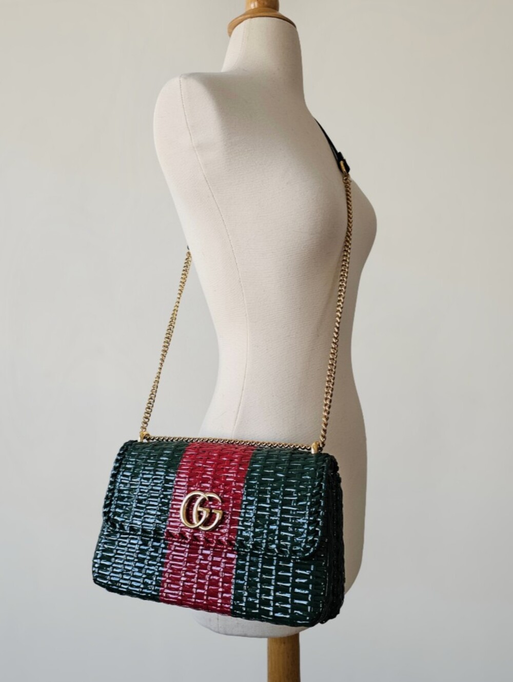 ♥️ 💚 Gucci Marmont Wicker Flap Bag 💚♥️ - Picture 9 of 11